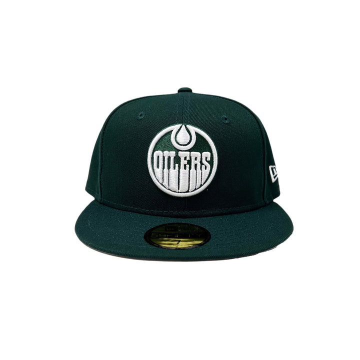 Edmonton Oilers New Era Dark Green 59FIFTY Fitted Logo Hat