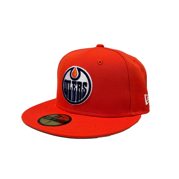 Edmonton Oilers New Era Orange 59FIFTY Fitted Logo Hat