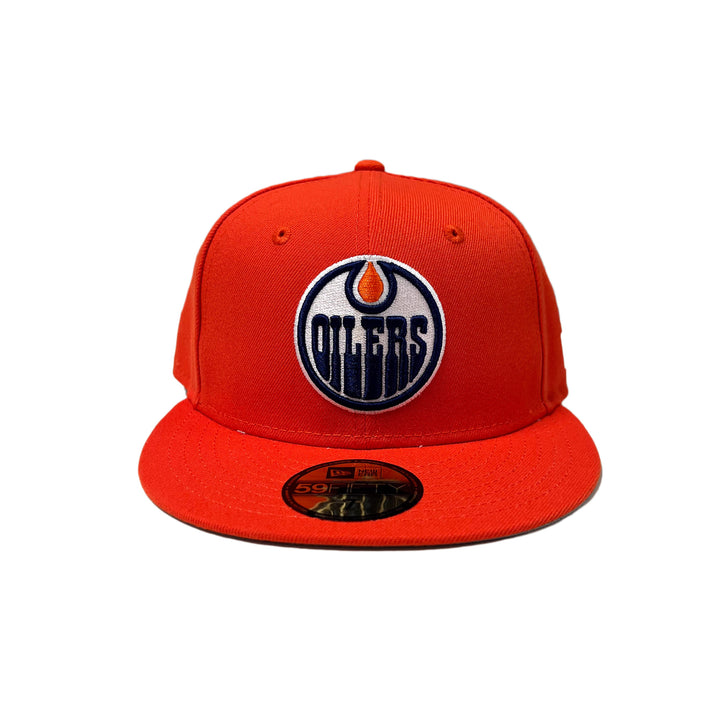 Edmonton Oilers New Era Orange 59FIFTY Fitted Logo Hat