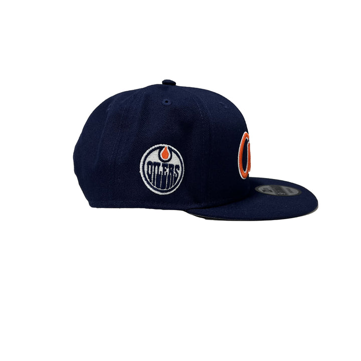 Edmonton Oilers New Era Navy Script 9FIFTY Snapback Hat