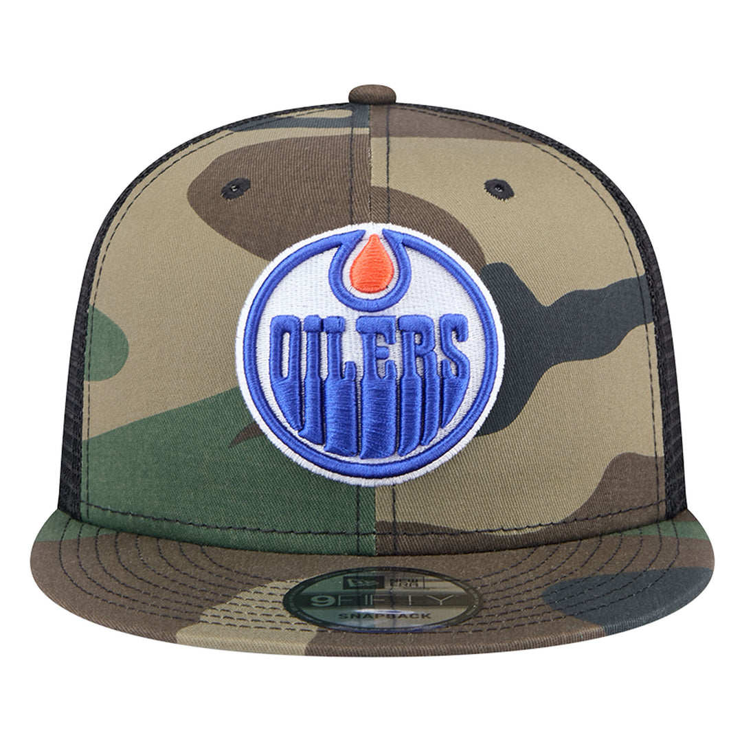 Edmonton Oilers New Era Camo 9FIFTY Mesh Snapback Hat