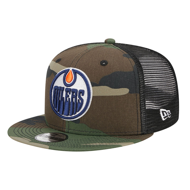 Edmonton Oilers New Era Camo 9FIFTY Mesh Snapback Hat
