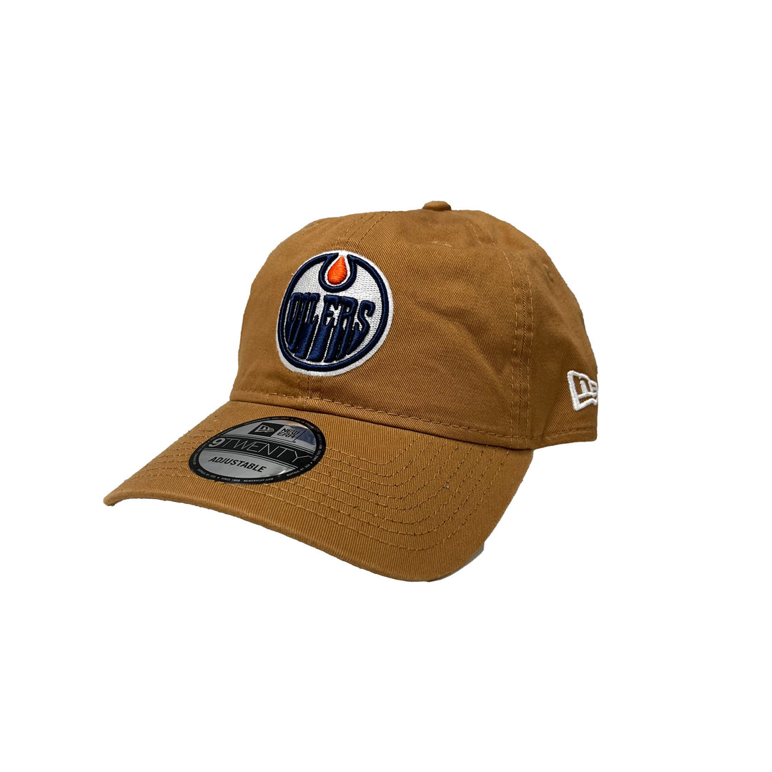 Edmonton Oilers New Era Khaki 9TWENTY Core Classic Adjustable Hat