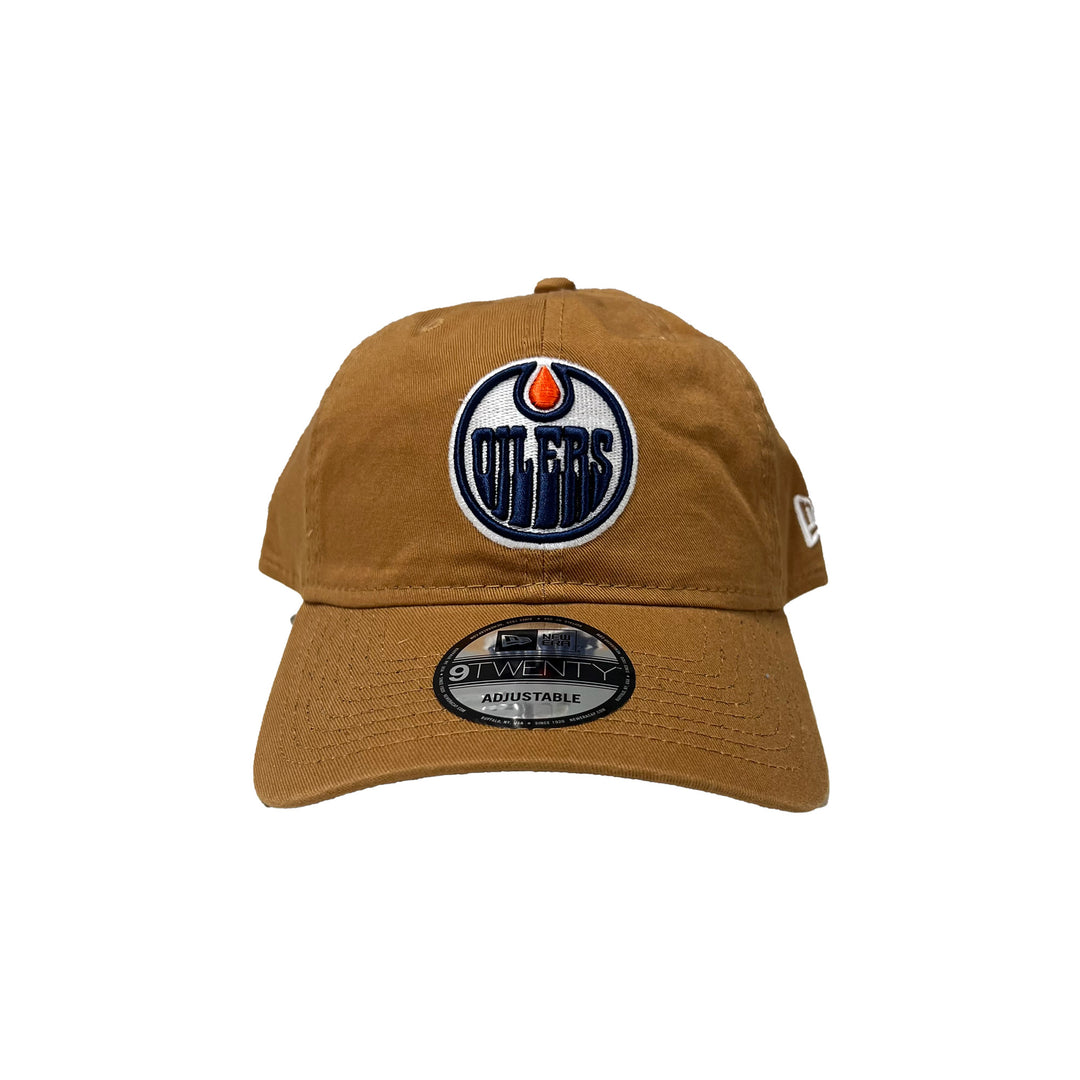 Edmonton Oilers New Era Khaki 9TWENTY Core Classic Adjustable Hat