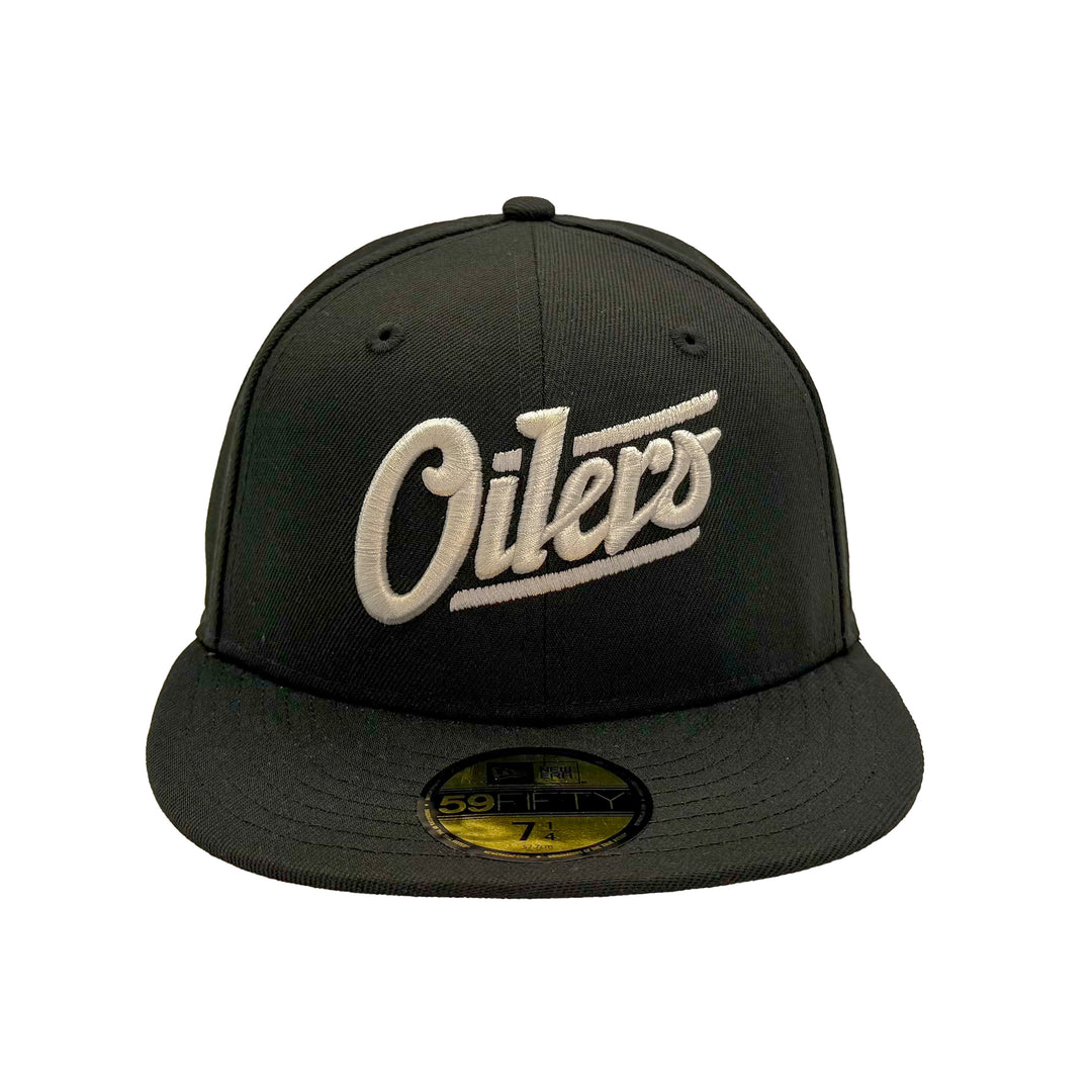Edmonton Oilers New Era Black 59FIFTY Alternate Logo Fitted Hat