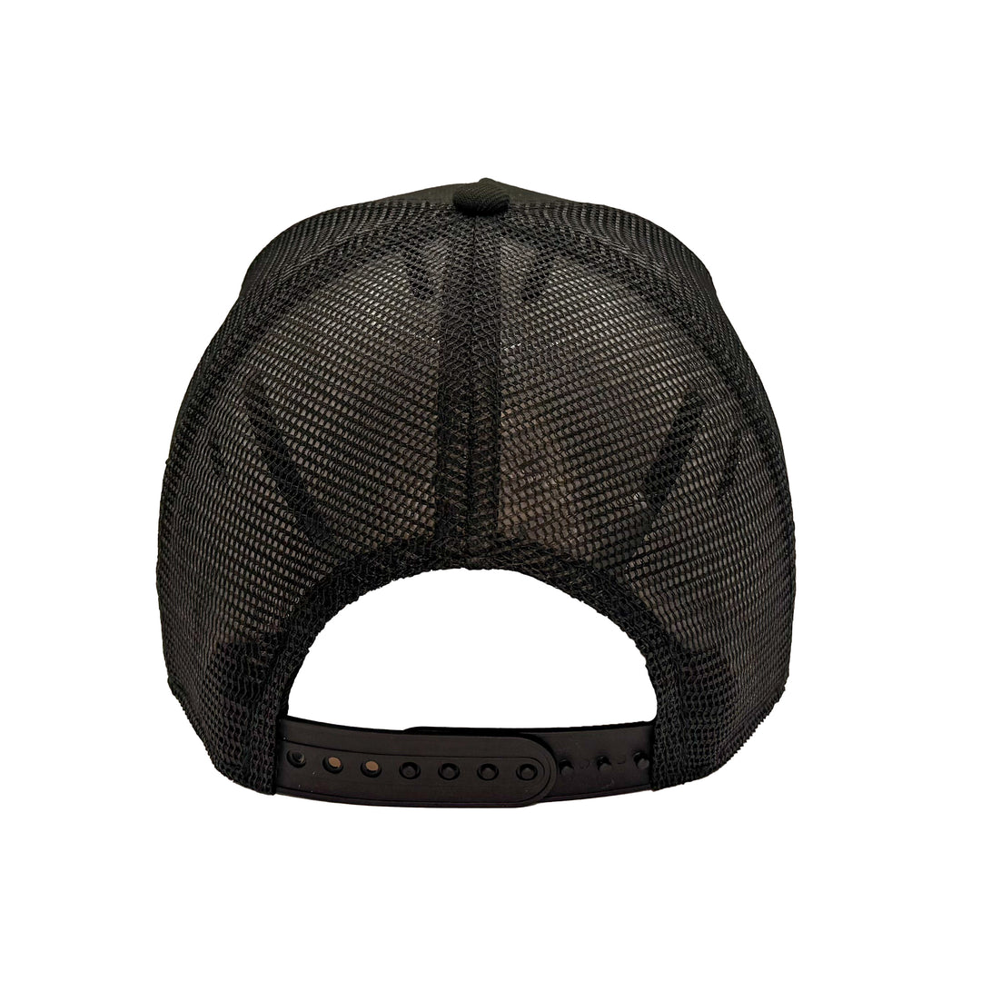 Edmonton Oilers New Era Black 9FORTY Alternate Logo A-Frame Trucker Adjustable Hat