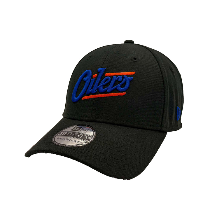 Edmonton Oilers New Era Black Alternate Logo 39THIRTY Flex Hat