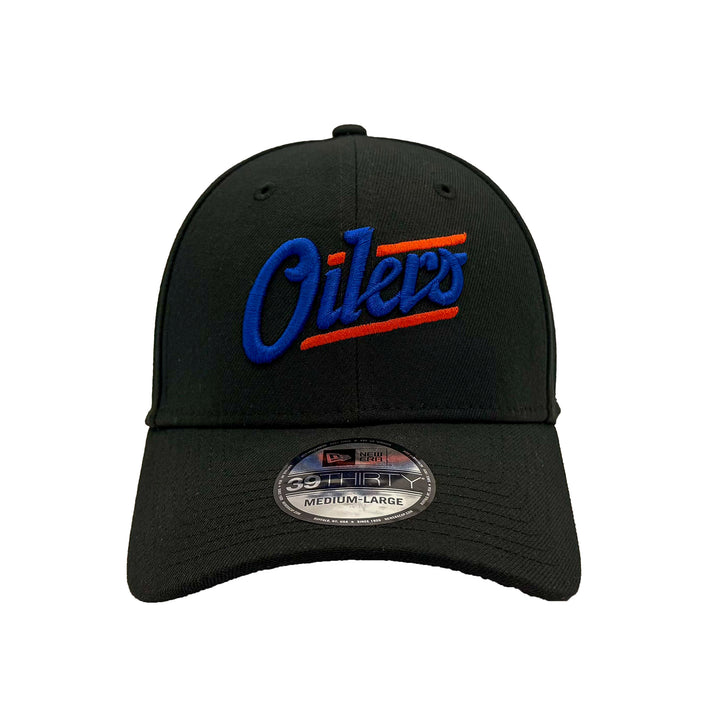 Edmonton Oilers New Era Black Alternate Logo 39THIRTY Flex Hat