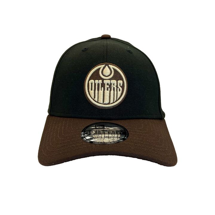 Edmonton Oilers New Era Black & Brown Dark Chocolate 39THIRTY Flex Fit Hat