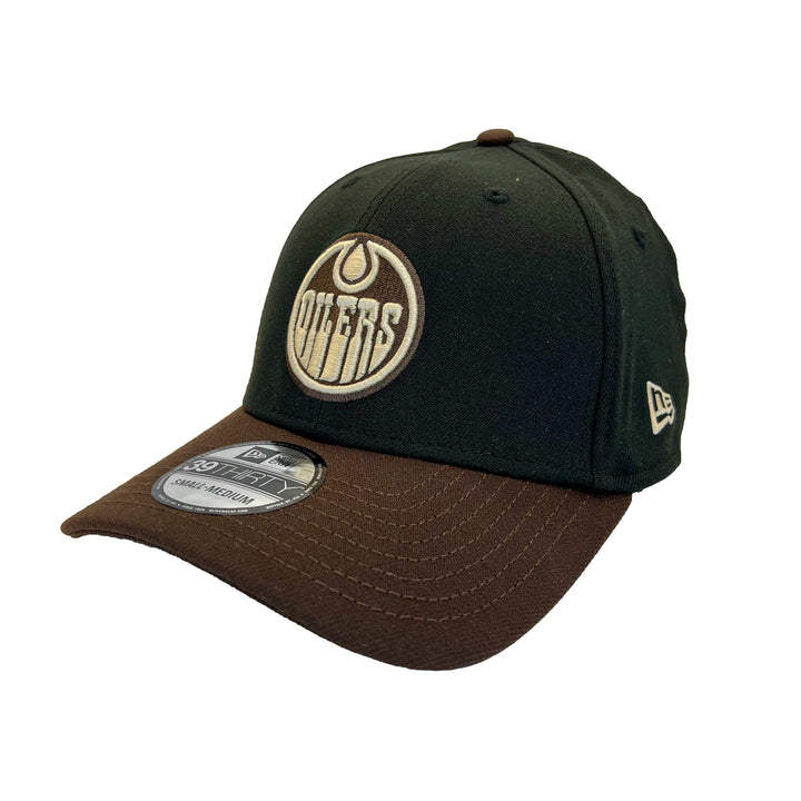 Edmonton Oilers New Era Black & Brown Dark Chocolate 39THIRTY Flex Fit Hat