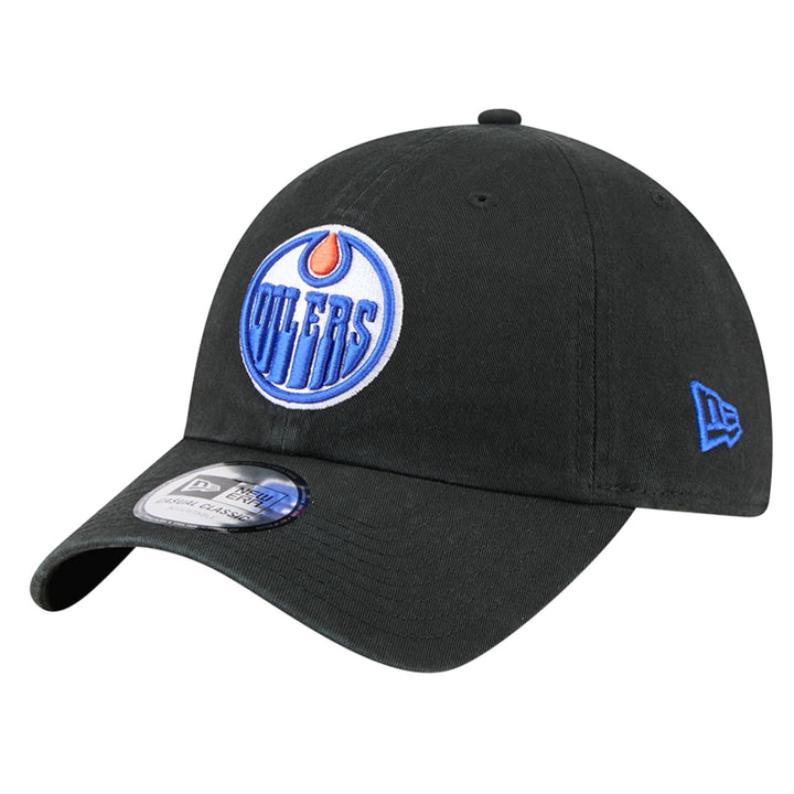 Edmonton Oilers New Era Black Casual Classic Adjustable Hat
