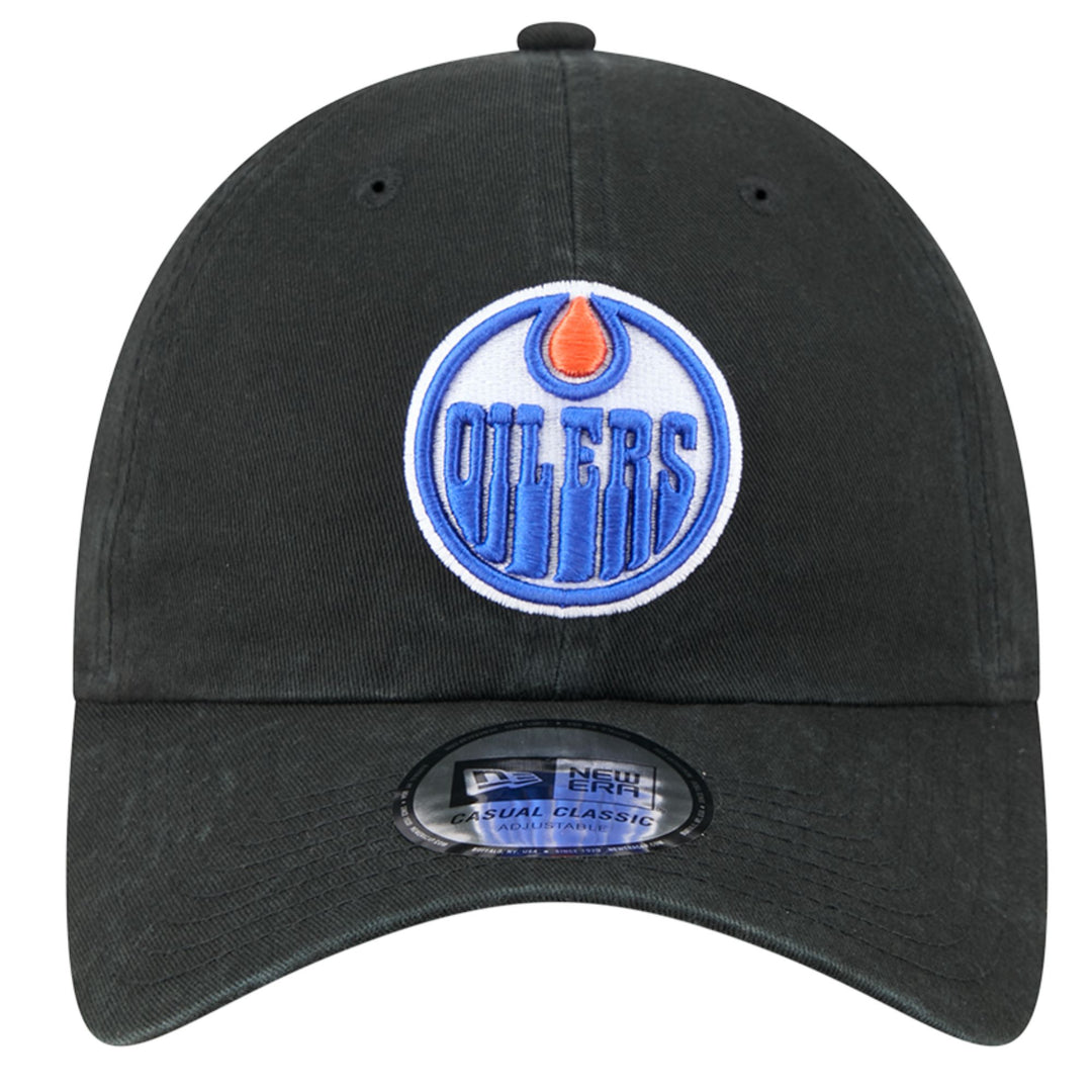 Edmonton Oilers New Era Black Casual Classic Adjustable Hat