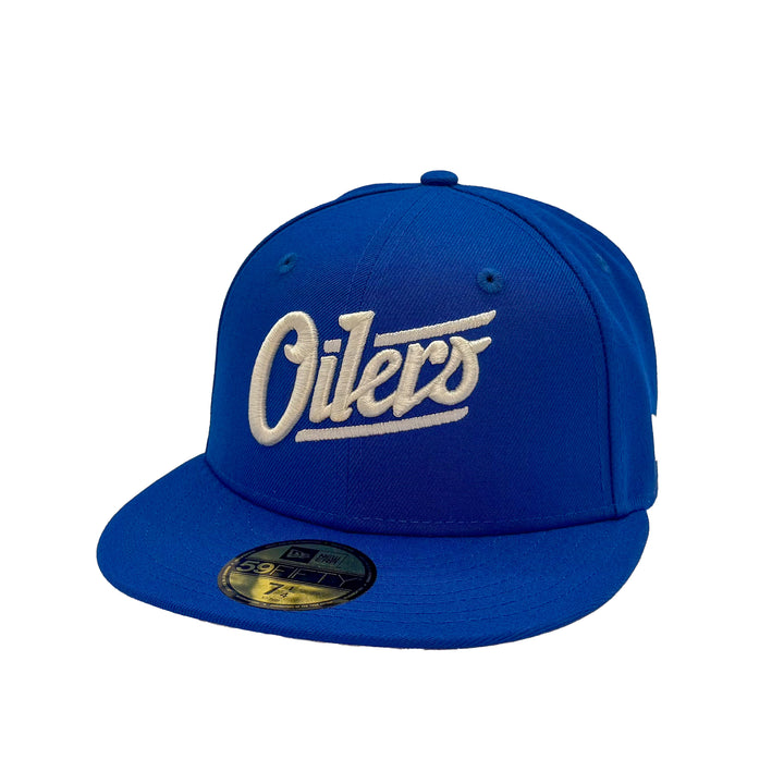 Edmonton Oilers New Era Blue 59FIFTY Alternate Logo Fitted Hat - White Logo