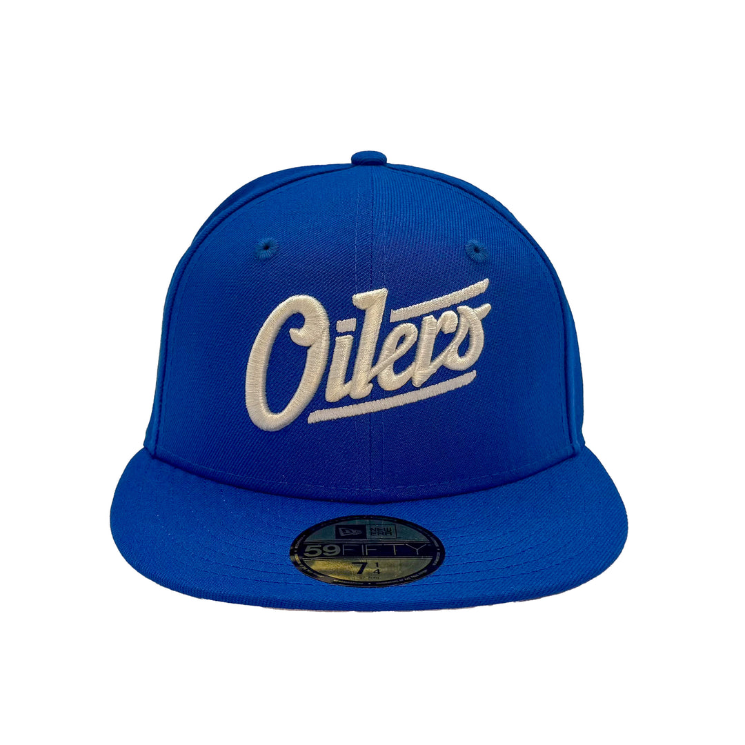 Edmonton Oilers New Era Blue 59FIFTY Alternate Logo Fitted Hat - White Logo