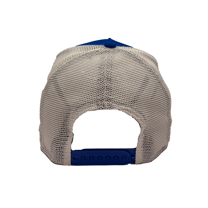 Edmonton Oilers New Era Blue 9FORTY Alternate Logo A-Frame Trucker Adjustable Hat