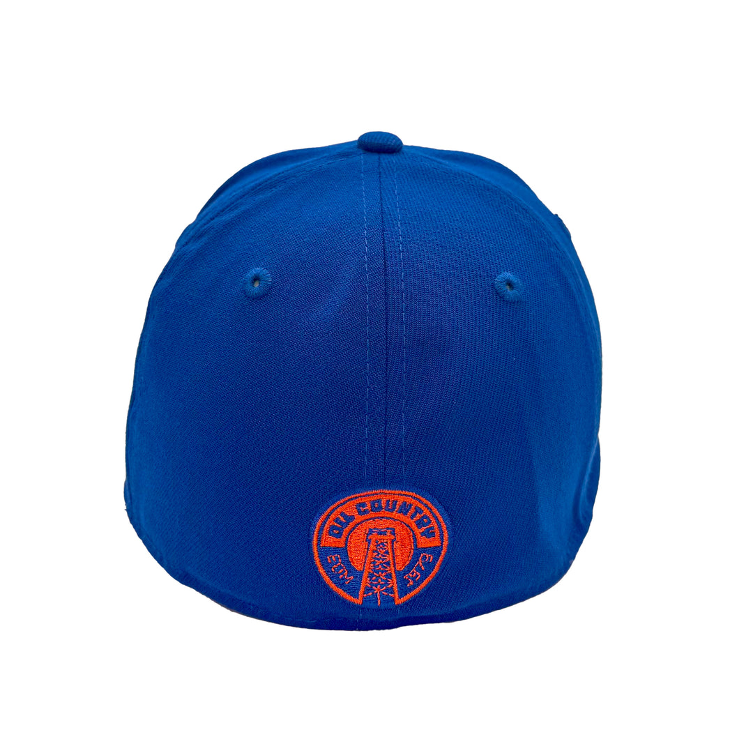 Edmonton Oilers New Era Blue Alternate Logo 39THIRTY Flex Hat - Orange Logo