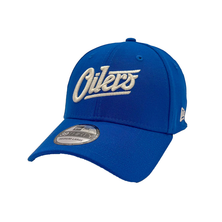 Edmonton Oilers New Era Blue Alternate Logo 39THIRTY Flex Hat - White Logo