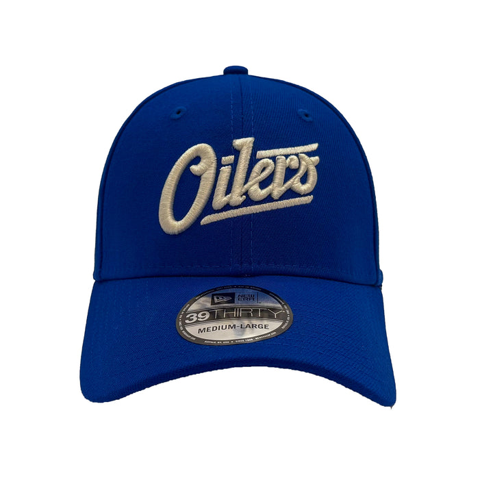 Edmonton Oilers New Era Blue Alternate Logo 39THIRTY Flex Hat - White Logo