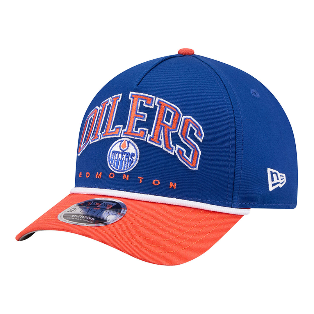 Edmonton Oilers New Era Blue Arch 9FORTY M-Crown Snapback Hat