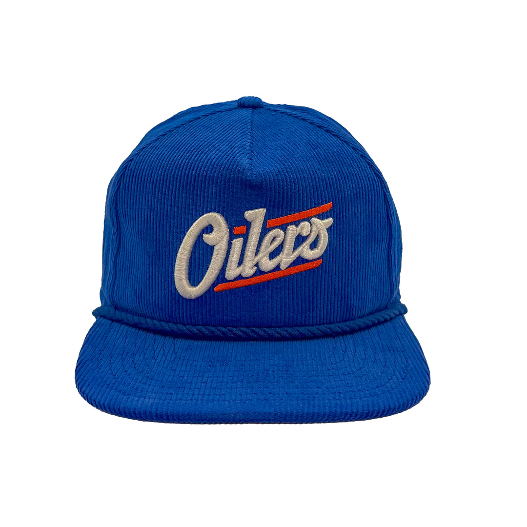 Edmonton Oilers New Era Blue Corduroy GOLFER Alternate Logo Snapback Hat