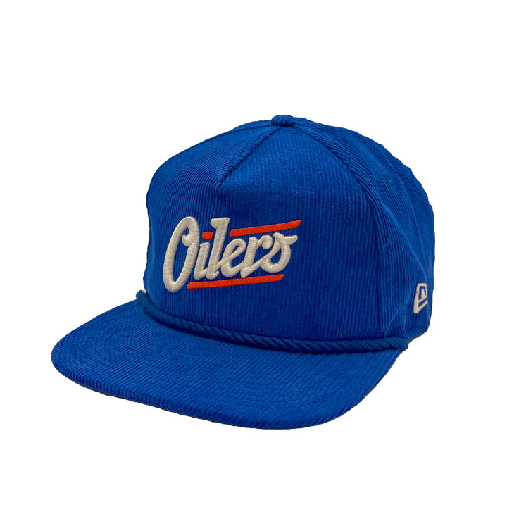 Edmonton Oilers New Era Blue Corduroy GOLFER Alternate Logo Snapback Hat