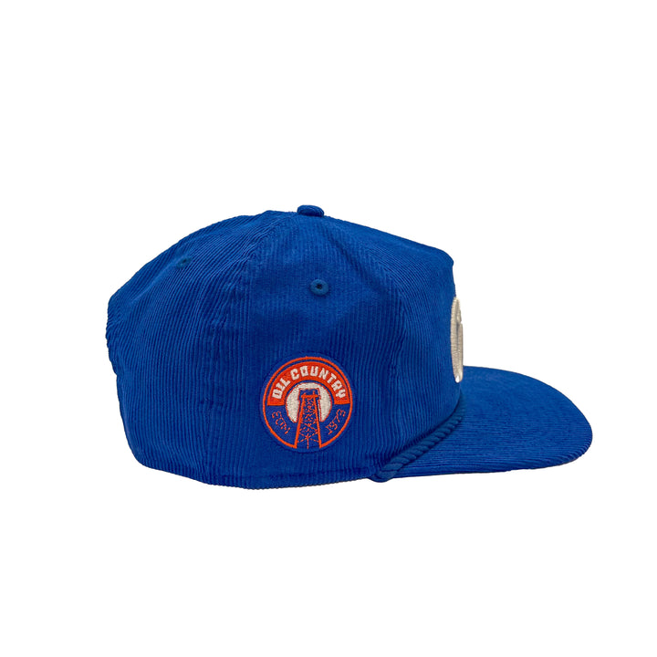 Edmonton Oilers New Era Blue Corduroy GOLFER Alternate Logo Snapback Hat