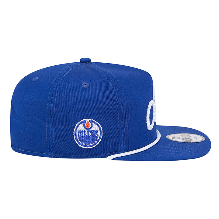 Edmonton Oilers New Era Blue Team Text GOLFER Snapback Hat