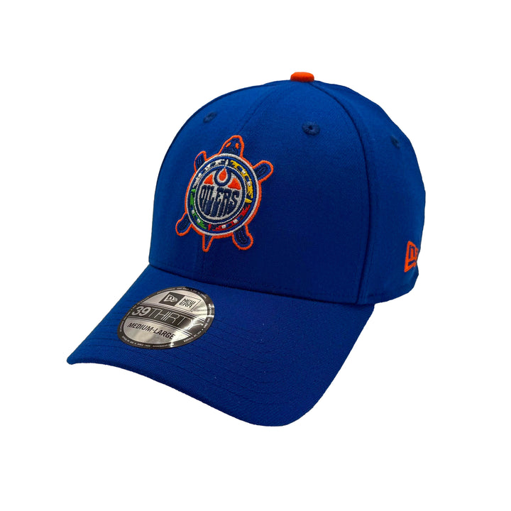Edmonton Oilers New Era Blue Turtle Island 39THIRTY Flex Hat