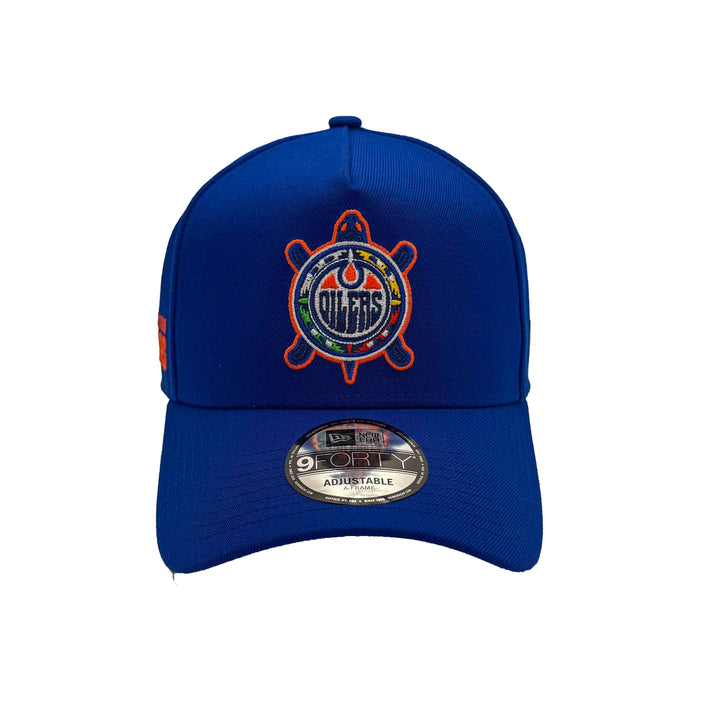 Edmonton Oilers New Era Blue Turtle Island 9FORTY Snapback Hat