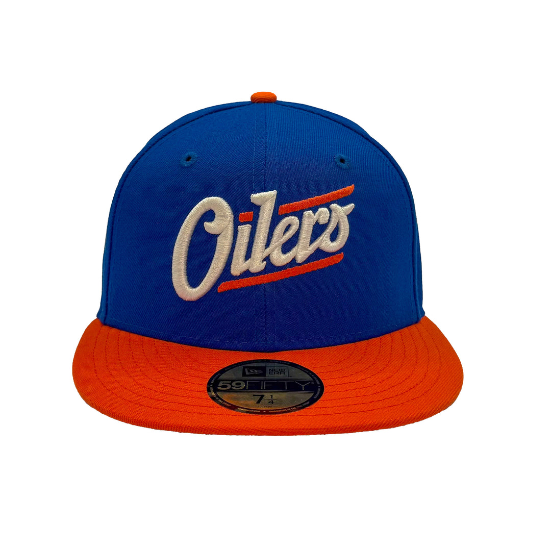 Edmonton Oilers New Era Blue & Orange 59FIFTY Alternate Logo Fitted Hat