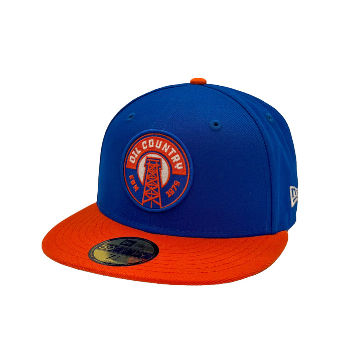 Edmonton Oilers New Era Blue & Orange 59FIFTY Secondary Logo Fitted Hat
