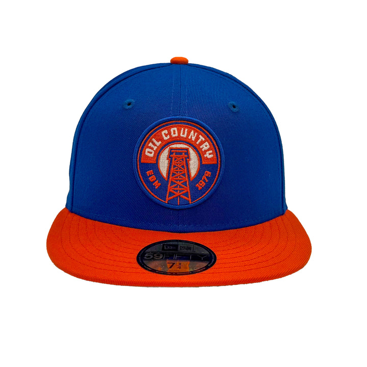 Edmonton Oilers New Era Blue & Orange 59FIFTY Secondary Logo Fitted Hat