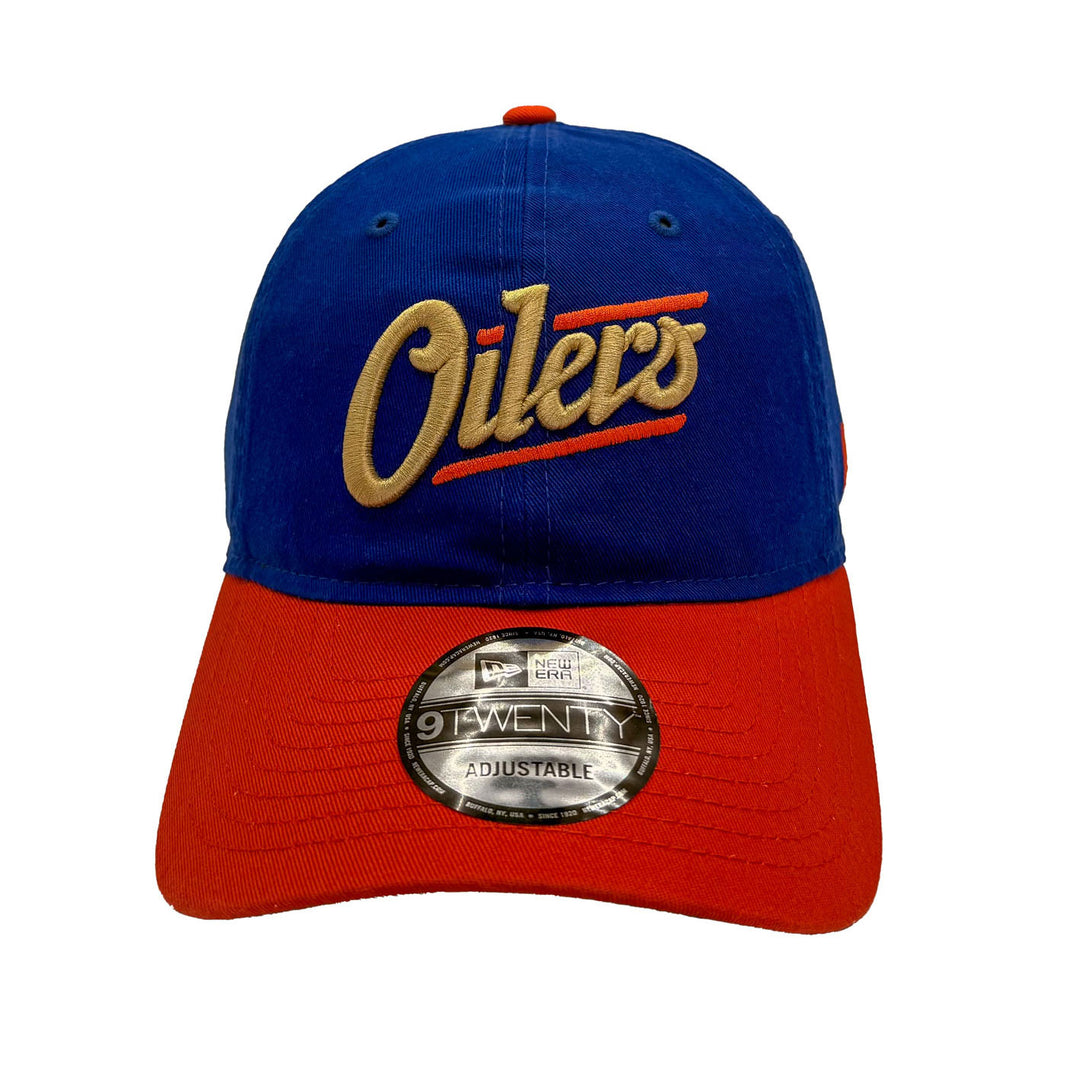Edmonton Oilers New Era Blue & Orange 9TWENTY Alternate Logo Adjustable Hat