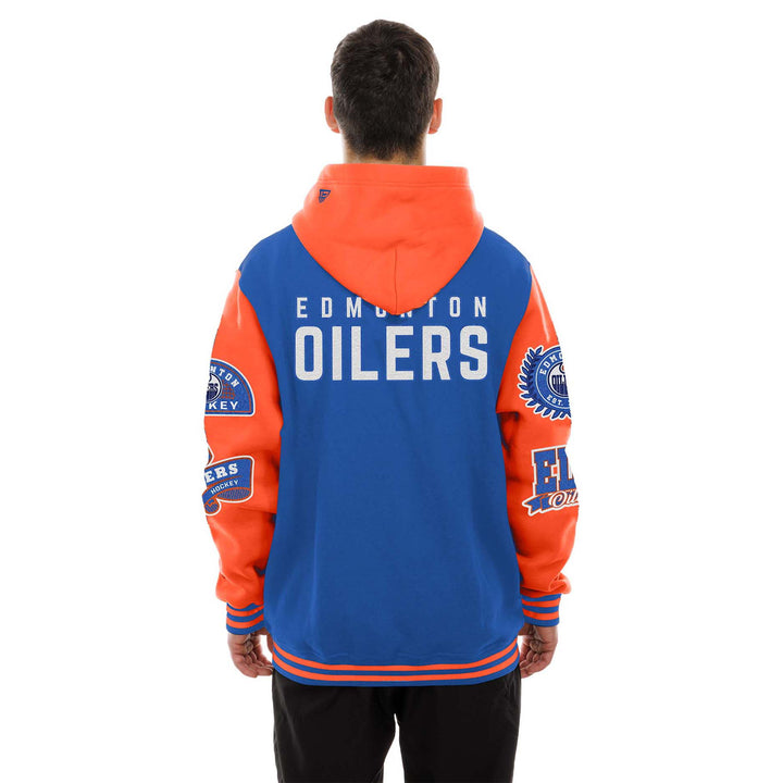 Edmonton Oilers New Era Blue & Orange Full-Snap Jacket