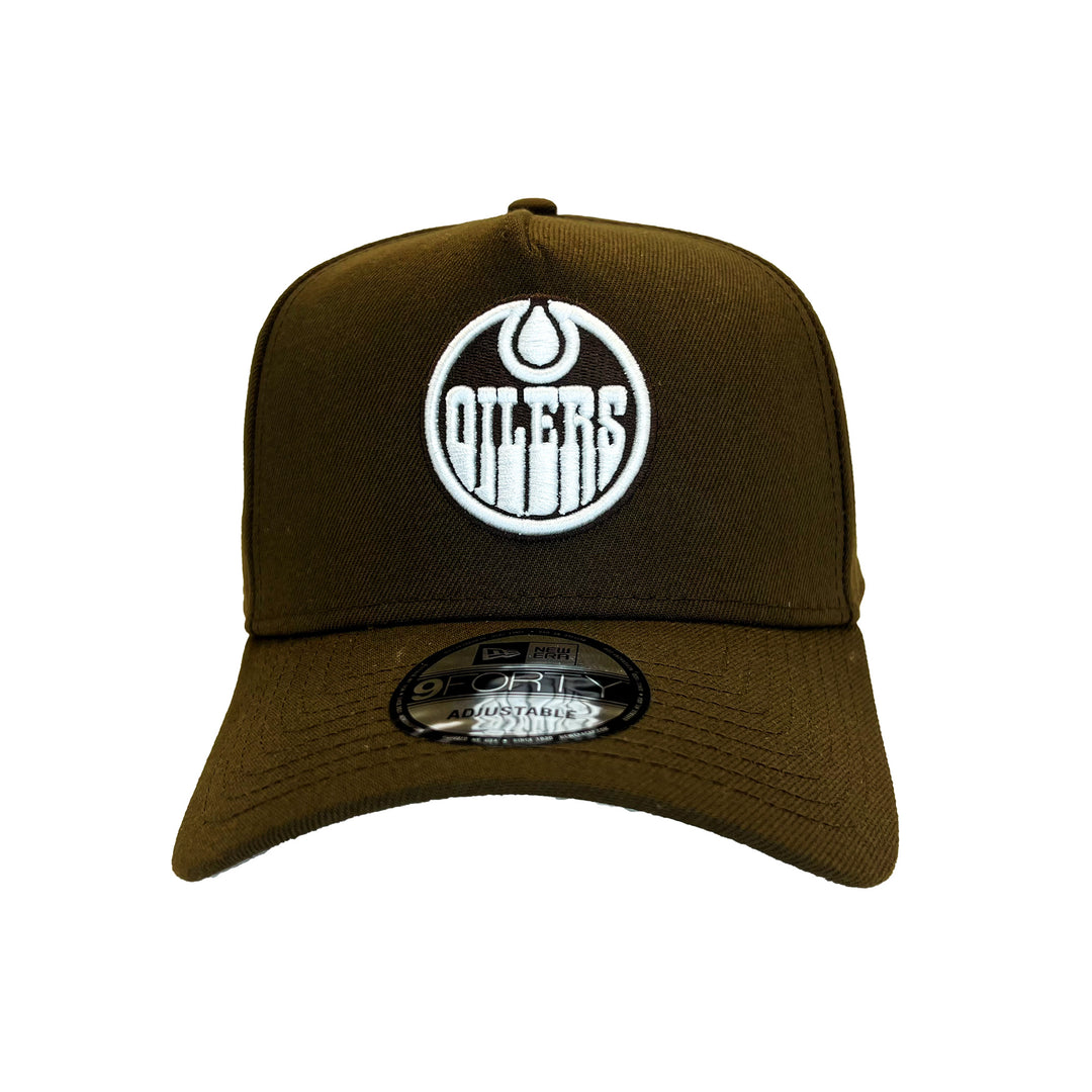 Edmonton Oilers New Era Brown Milk Chocolate 9FORTY A-Frame Snapback Hat