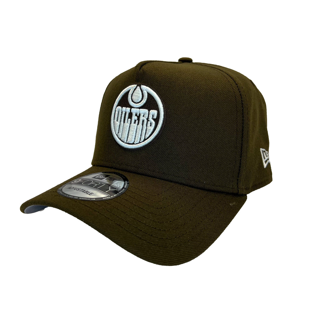 Edmonton Oilers New Era Brown Milk Chocolate 9FORTY A-Frame Snapback Hat