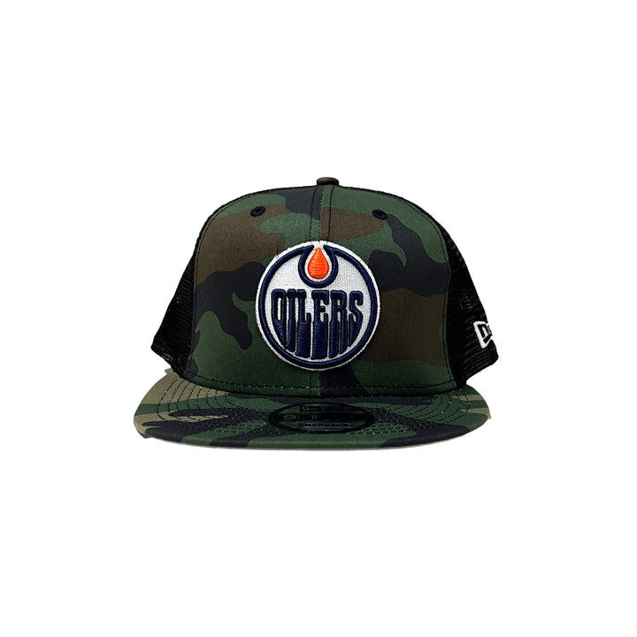 Edmonton Oilers Youth New Era Camo 9FIFTY Mesh Snapback Hat