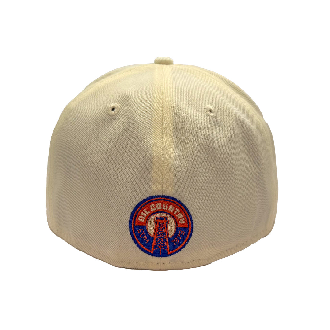 Edmonton Oilers New Era Chrome 59FIFTY Alternate Logo Fitted Hat - Blue/Orange Logo