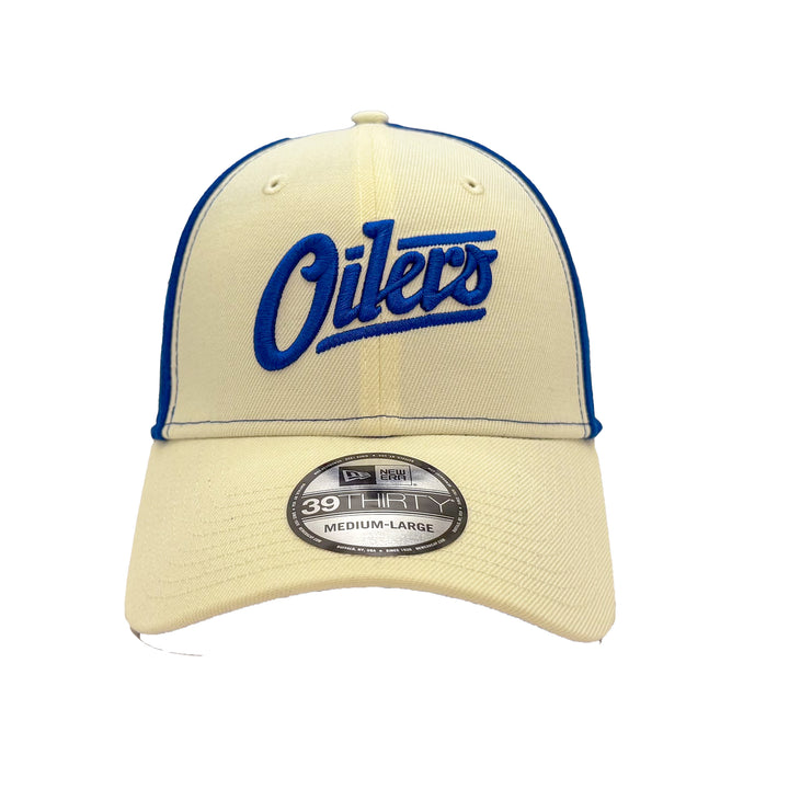 Edmonton Oilers New Era Chrome Alternate Logo 39THIRTY Flex Hat - Blue Logo