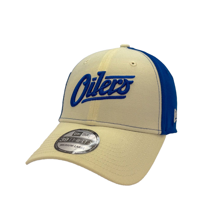 Edmonton Oilers New Era Chrome Alternate Logo 39THIRTY Flex Hat - Blue Logo
