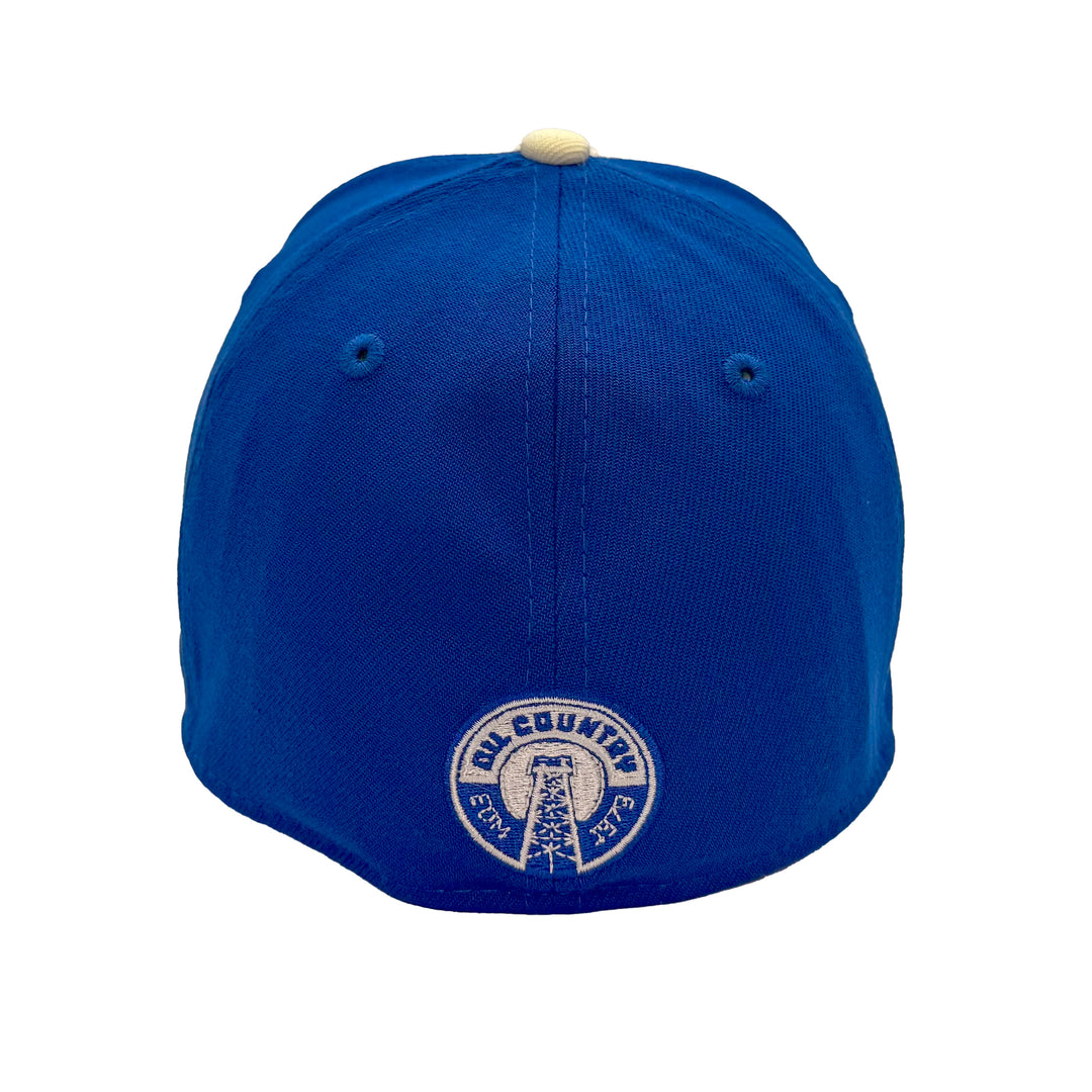 Edmonton Oilers New Era Chrome Alternate Logo 39THIRTY Flex Hat - Blue Logo
