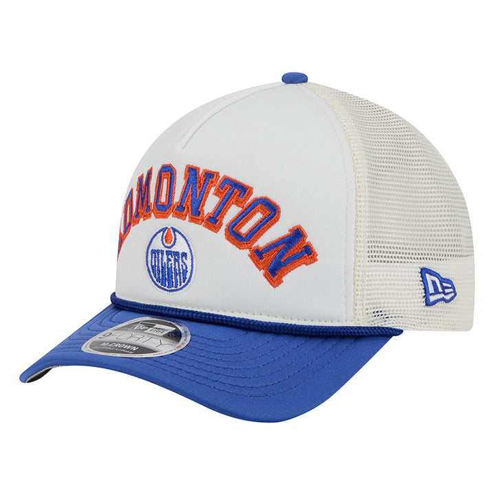 Edmonton Oilers New Era Chrome Rope 9FORTY A-Frame Snapback Hat