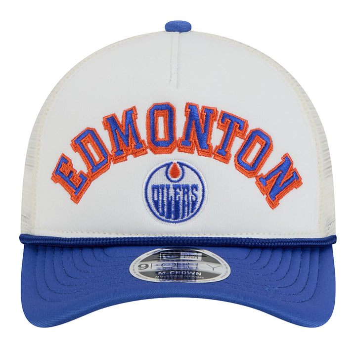 Edmonton Oilers New Era Chrome Rope 9FORTY A-Frame Snapback Hat