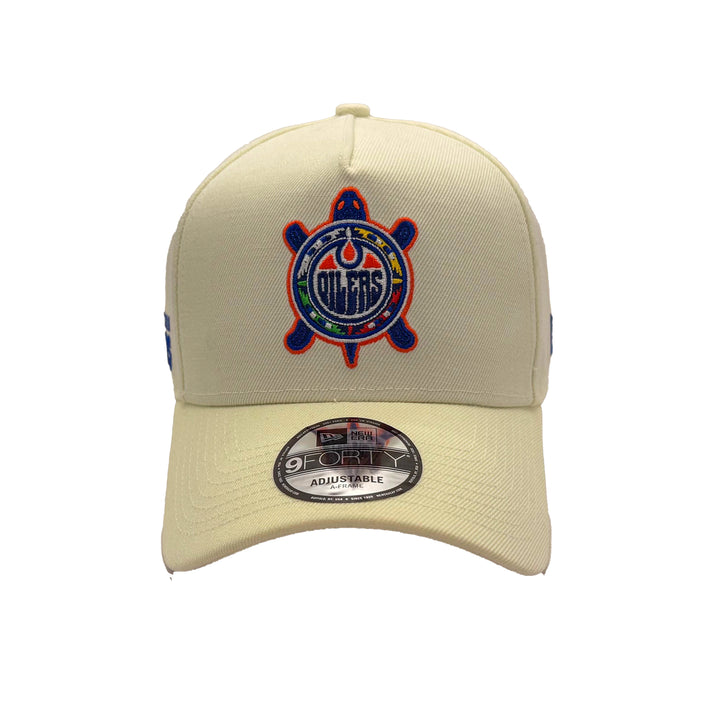 Edmonton Oilers New Era Chrome Turtle Island 9FORTY Snapback Hat