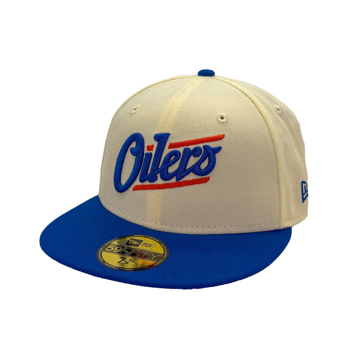 Edmonton Oilers New Era Chrome & Blue 59FIFTY Alternate Logo Fitted Hat