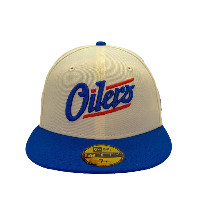 Edmonton Oilers New Era Chrome & Blue 59FIFTY Alternate Logo Fitted Hat