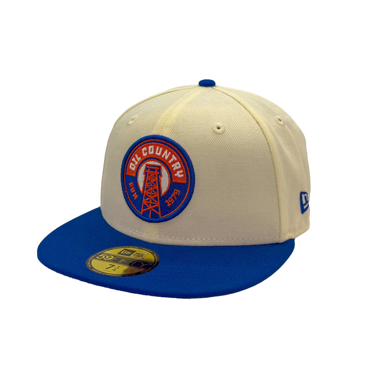 Edmonton Oilers New Era Chrome & Blue 59FIFTY Secondary Alternate Logo Fitted Hat