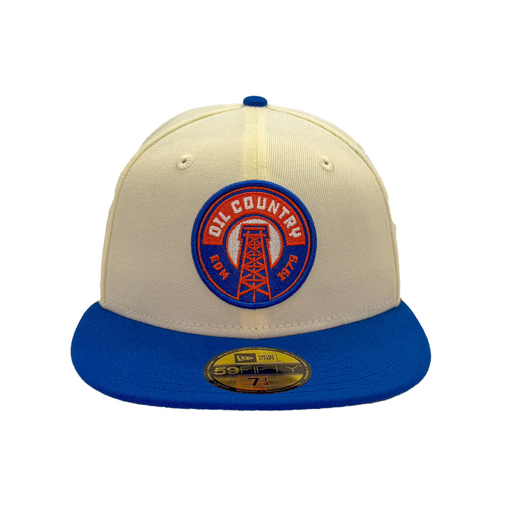 Edmonton Oilers New Era Chrome & Blue 59FIFTY Secondary Alternate Logo Fitted Hat