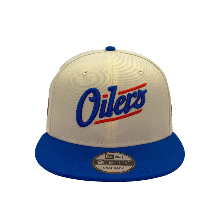 Edmonton Oilers New Era Chrome & Blue 9FIFTY Alternate Logo Snapback Hat