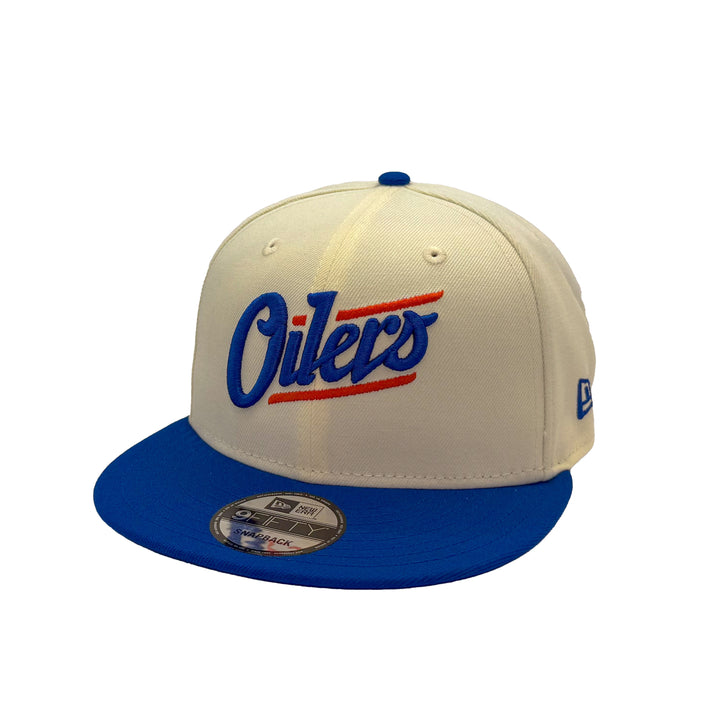 Edmonton Oilers New Era Chrome & Blue 9FIFTY Alternate Logo Snapback Hat